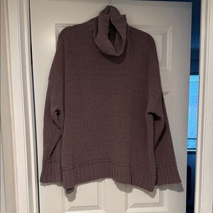 Cozy Aerie Mauve Knit Turtleneck Sweater